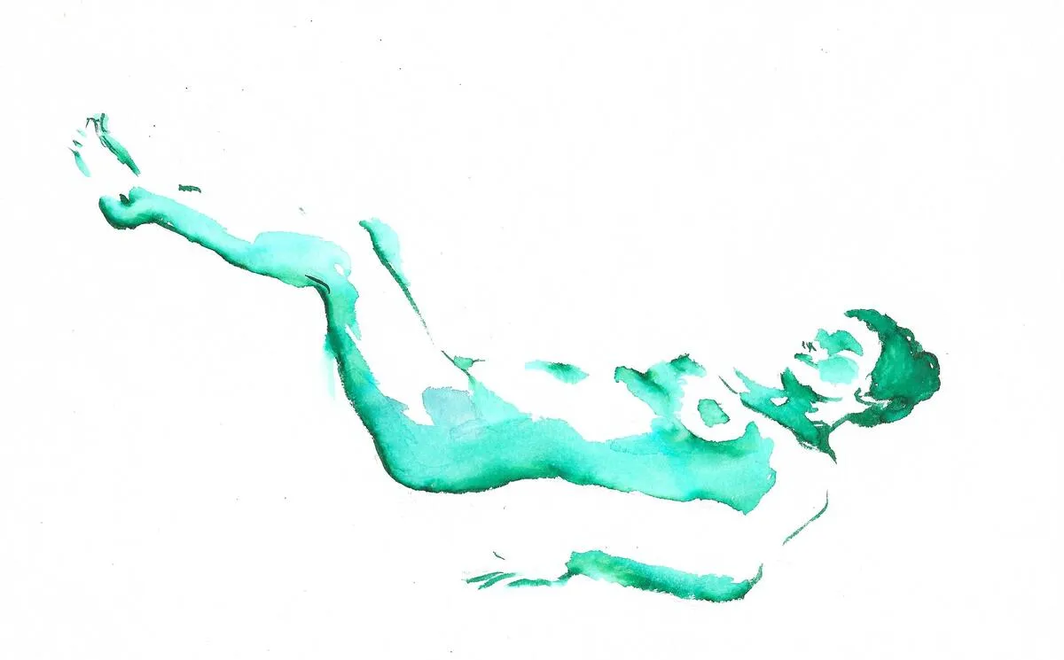 Modèle nue peinte à l'encre