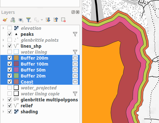 Screenshot of buffers as individual layers.